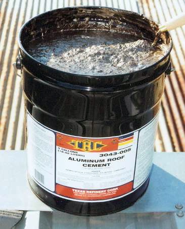 ALUMINUM  ROOF CEMENT is the single most important element in repairing and reinforcing weak areas on a metal roof.